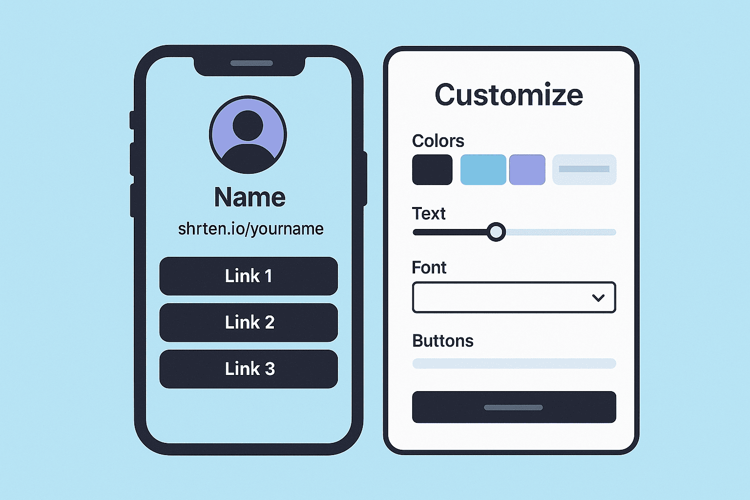Screenshot of the app biolink editing page
