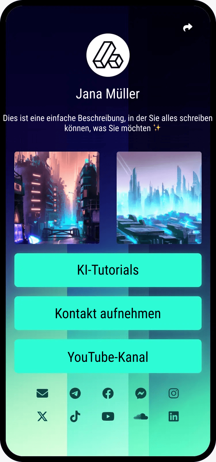 Screenshot von Beispielen der Biolink-Seite
