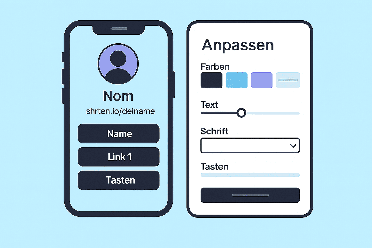Screenshot der Bearbeitungsseite der Biolink-App