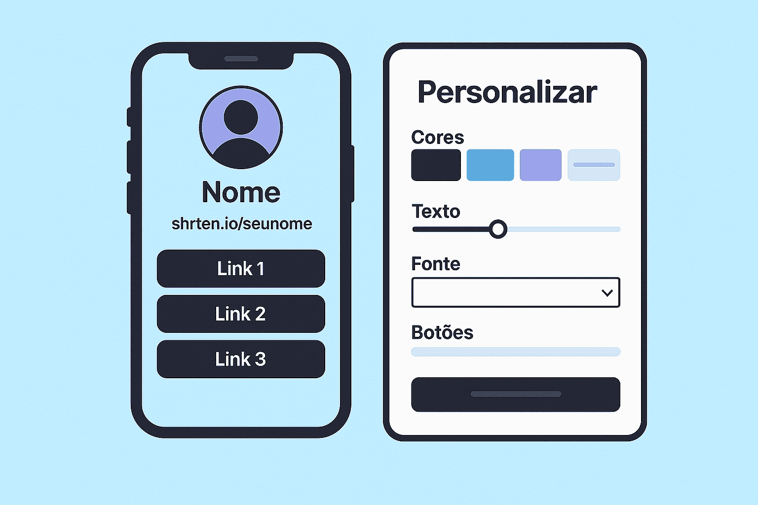 Captura de tela da página de edição do aplicativo biolink